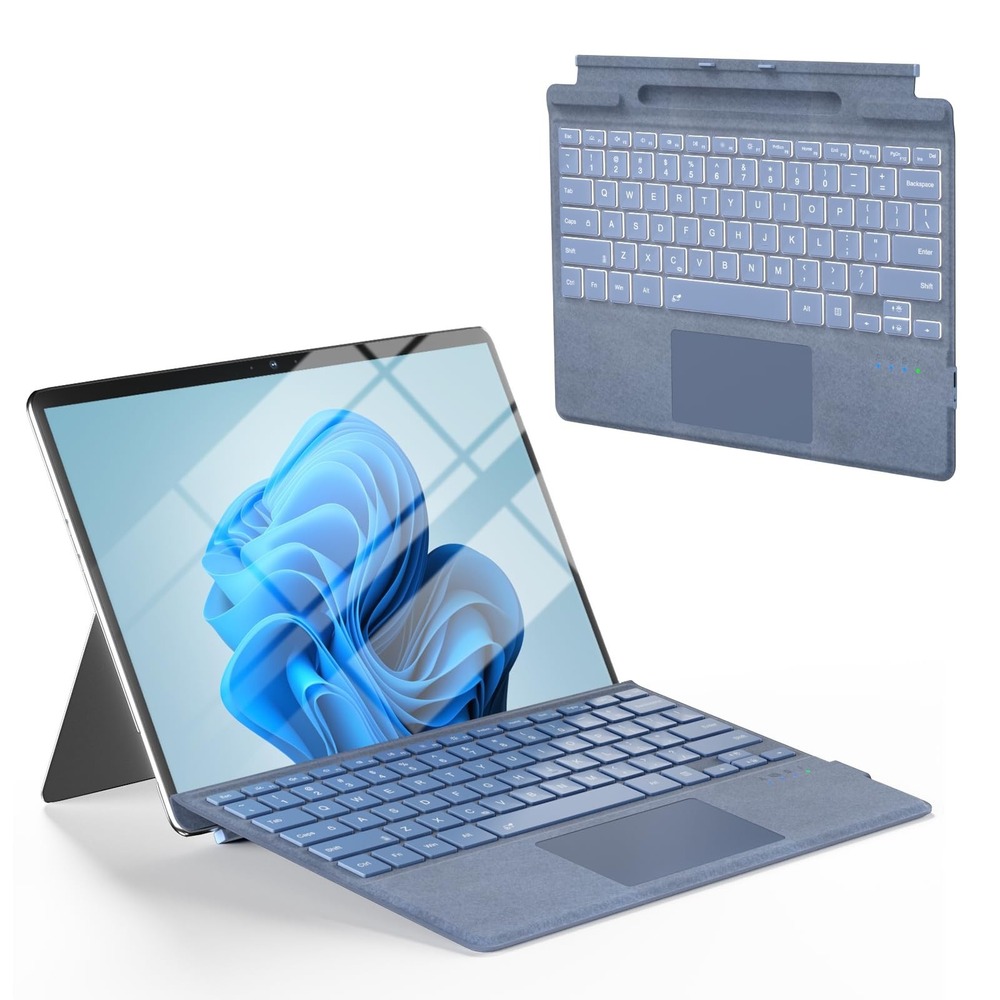 Omikamo Wireless Bluetooth Keyboard Touchpad Surface Pro 11 10 9 8 X Blue